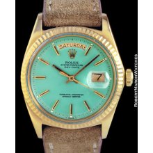 Rolex Vintage Day Date President 1803 Sea Foam Green Enamel Stella Dial