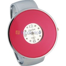 Round Stainless Steel Dial Women's Electronic Bracelet Wrist Watch (Pink)