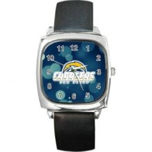 San Diego Chargers Unisex Silver-Tone Square Metal Watch 10