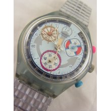 Scn110 Swatch 1994 Powersteel Chrono Authentic Anchor