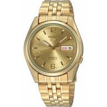 Seiko 5 Automatic Series Men`s Gold Bracelet Watch