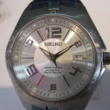 Seiko Arctura Japan Men's Watch Kinetic Auto Relay Sapphire All Stainless S