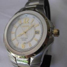 Seiko Coutura Quartz Mens Silver Dial Two Tone Dress Watch Sgee68