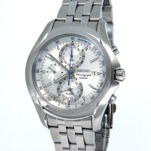 Seiko Men Chronograph Alarm 100m Solid Stainless Steel 40mm Snae81 Snae81p1