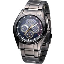 Seiko Men Criteria Solar Sapphire Watch Black Sne203p1