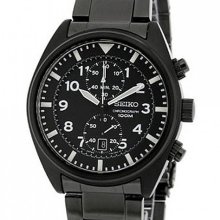 Seiko Mens Chronograph Quartz Black Sports Watch Snn233p1 Snn233 Snn233p