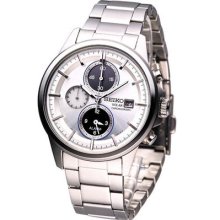 Seiko Spirit Solar Chronograph Watch White Sbpy065g Made In Japan