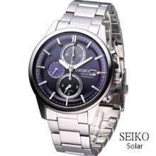 Seiko Spirit Solar Chronograph Watch Blue Sbpy003j