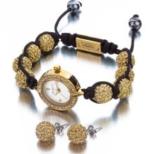 Shimla Jewellery Shimla Gift Set Women's Quartz Watch With Mother Of Pearl Dial Analogue Display And Gold Stainless Steel Plated Bracelet Sh 042G