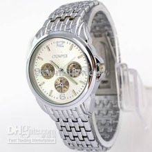 Shiping. New Brand Fashion White Quartz Watch Men's Wrist Watch 10pc