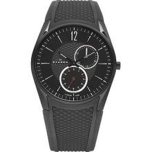 Skagen 435xxltbrb Men's Titanium Silicone Band Black Dial Watch