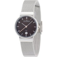 Skagen Denmark Brown Analog Round Ladies Watch Steel Mesh Bracelet J355sssd