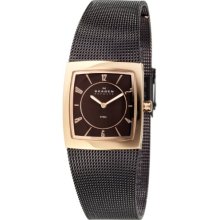 Skagen Ladies Watch 563Xsrm With Brown Stainless Steel Bracelet And Brown Dial