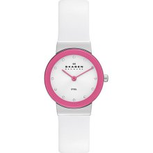 Skagen Studio Brights White Leather Women's Watch