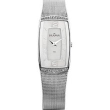 Skagen Women's Stainless Steel Mesh Band Swarovski Crystal Watch 804sss $135