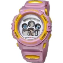 Skechers Womens Small Round Pink & Yellow Digital Watch Sttsr-004