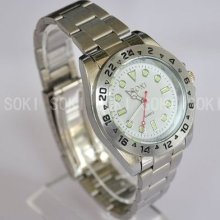 Soki Modern White Womens Ladies Analog Quartz Wrist Steel Strap Watches W125