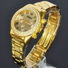 Soki Vogue Golden Type Womens Lady Analog Quartz Wrist Band Watches W115