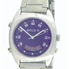 Solo Mens Digital Analaogue Metal Bracelet Dual Watch