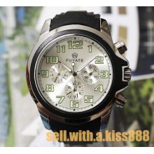 Sport Type Auto Mechanical Rubber Band Mens Watch