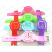 Square Candy Jelly Watch Bracelet Wrist Watch Fashion Silicone Jelly