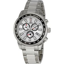 Stainless Steel Case and Bracelet Chronograph Silver Dial Date D