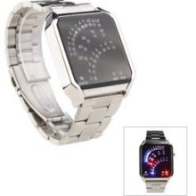 Stainless Steel Fashion 29 LED Blue Light Digital Sports Watch