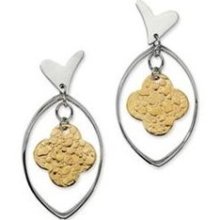 Stainless Steel Gold IP Plated Fancy Link Earrings ...