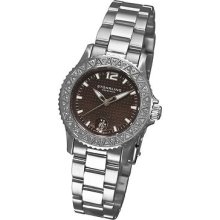 Stuhrling 162a1 111172 Regatta Brown Mop Diamond Bezel Womens Watch