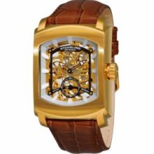 Stuhrling Original 317.3335K31 Mens Automatic with Yellowgold Caseandamp;#44; Gold Tone Caseandamp;#44; Black Dial Plateandamp;#44; White Markers