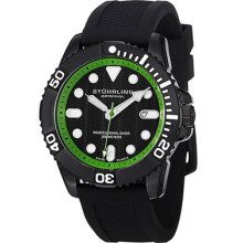 Stuhrling Original Watches Men's Atlantis Sport Green Dial Black Rubbe