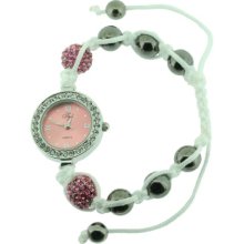 Style Women's Quartz Watch With Pink Dial Analogue Display And White Bracelet Shmw01/Aa