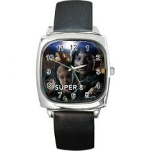 Super 8 Unisex Silver-Tone Square Metal Watch 05