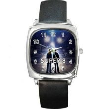 Super 8 Unisex Silver-Tone Square Metal Watch 01