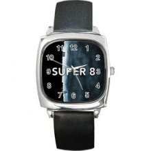 Super 8 Unisex Silver-Tone Square Metal Watch 03