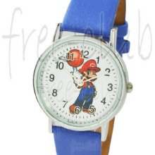 Super Mario Bros. Slam Dunk Blue Satin Wrist Watch