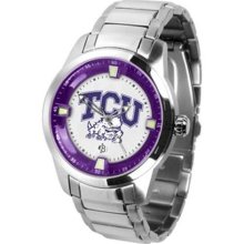 Texas Christian Horned Frogs TCU NCAA Mens Titan Steel Watch ...