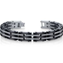 Textured Stainless Steel Mens Bracelet at JCPenney