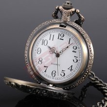 Three Horse Cover Mens Lady Antique Style Pocket Watch