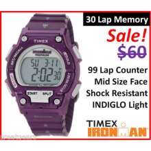 Timex Ironman Triathlon Running Sport Shock Resistant 30 Lap Liquid Watch 5k558