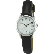 Timex Ladies Classic Watch With Black Leather Strap - T2h331