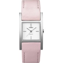 Timex Ladies Elevated Classic Dress Analogue Watch T2n304p4 With White Dial And Pink Strap