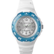 Timex Marathon Ladies Quartz Watch With Silver Dial Analogue Display And White Resin Strap T5k5044e