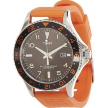 Timex Men's Ameritus Sport Black Sunray Dial Watch, Orange Strap