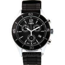 Timex Unisex Sport T2N826 Black Silicone Quartz Watch with Black ...