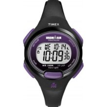 Timex Women's Ironman T5K523 Black Resin Quartz Watch Purple