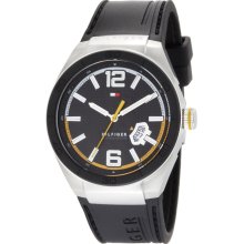 Tommy Hilfiger 1790724 Black Dial Black Silicone Strap Men's Watch