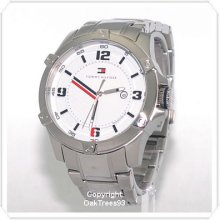 Tommy Hilfiger Mens Classic White Face Stainless Steel Watch 1790781