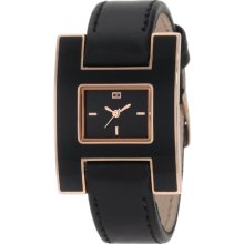 Tommy Hilfiger Women'S 1781154 Fashion Black Enamel And Rose Gold Watch