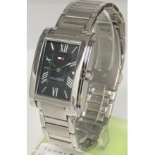 Tommy Men Silver Stainless-steel Bracelet Black Dial Watch 1710303